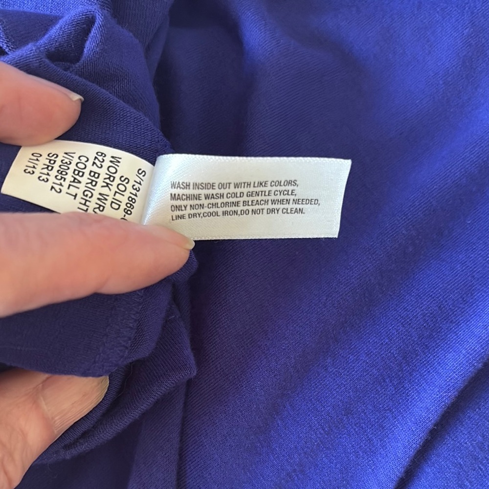 GAP Wrap Dress Pretty Purple Blue Knit Size L - Picture 8 of 8